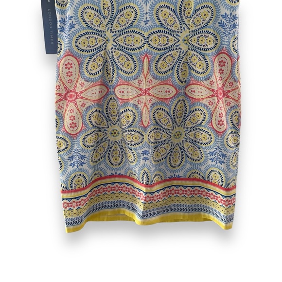 NWT London Times Multicolor Floral Mini Sleeveless Sundress Artsy Stretch Size 8 - Picture 6 of 10